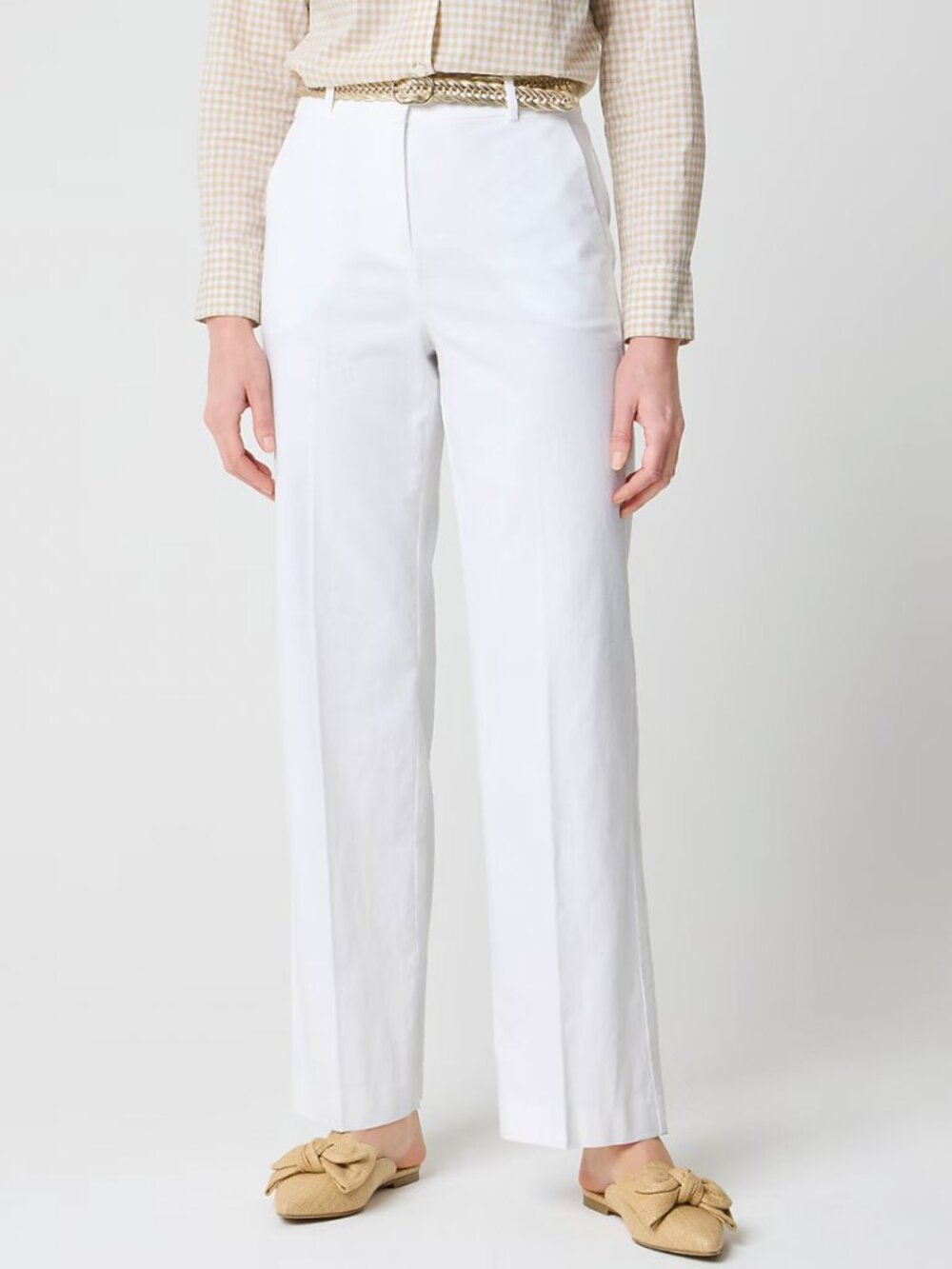J.Crew Factory Linen Blend Remy Wide-Leg Pants Sz 2 White